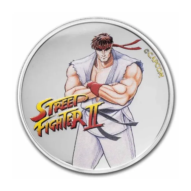 2021 1 oz Silver Street Fighter II Ryu Coloured Coin (Inc Capsule) – Fiji — photo 1