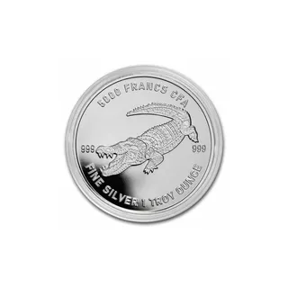 2022 1 Oz Mandala Crocodile Silver BU Coin (Inc Capsule) – Republic of Chad