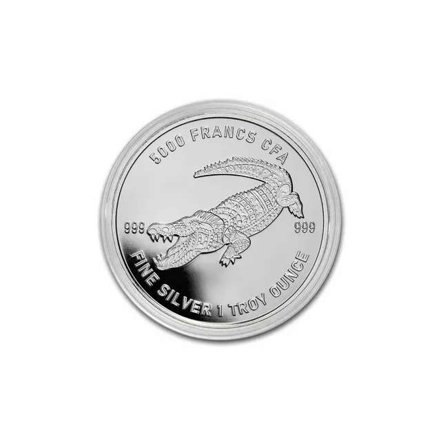 2022 1 Oz Mandala Crocodile Silver BU Coin (Inc Capsule) – Republic of Chad — photo 1