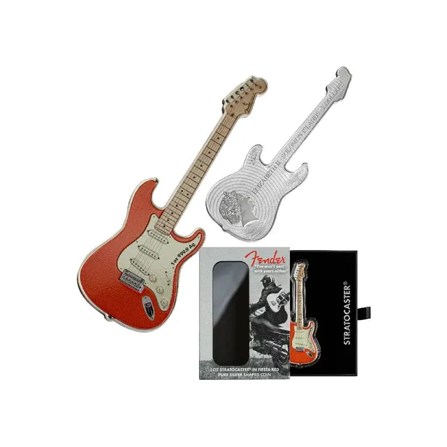2022 1 Oz Silver FENDER STRATOCASTER FIESTA RED (Inc. Casing) – PAMP Suisse — photo 1
