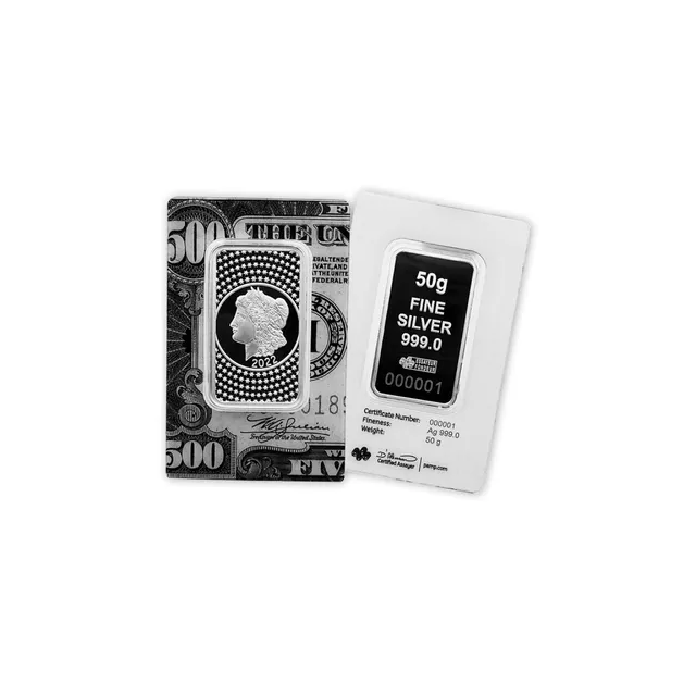 2022 50 Gram Morgan Dollar Silver Bar  – PAMP Suisse — photo 1