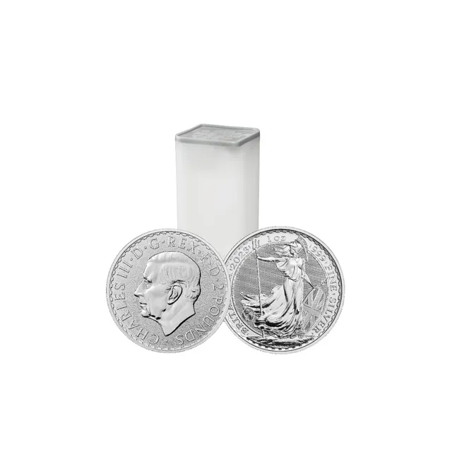 2023 1 Oz Silver Britannia Coin Tube (King Charles) (25 Pieces) – Royal Mint UK — photo 1