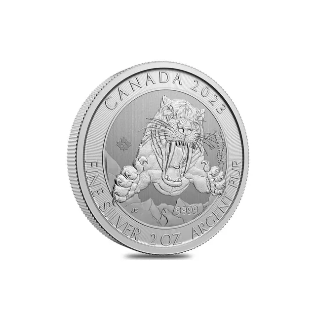 2023 2 Oz Smilodon Sabre-Tooth Cat Silver Coin – Royal Canadian Mint — photo 1
