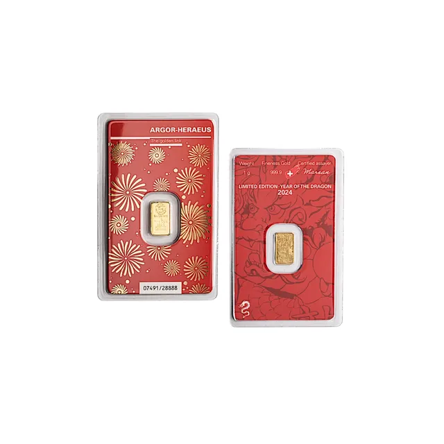 2024 1 Gram Lunar Series Year of the Dragon Gold Bar – Argor-Heraeus — photo 1