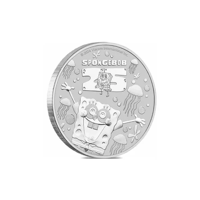 2024 1 Oz 25th Anniversary of Spongebob Silver Coin (Inc Capsule) – Perth Mint — photo 1