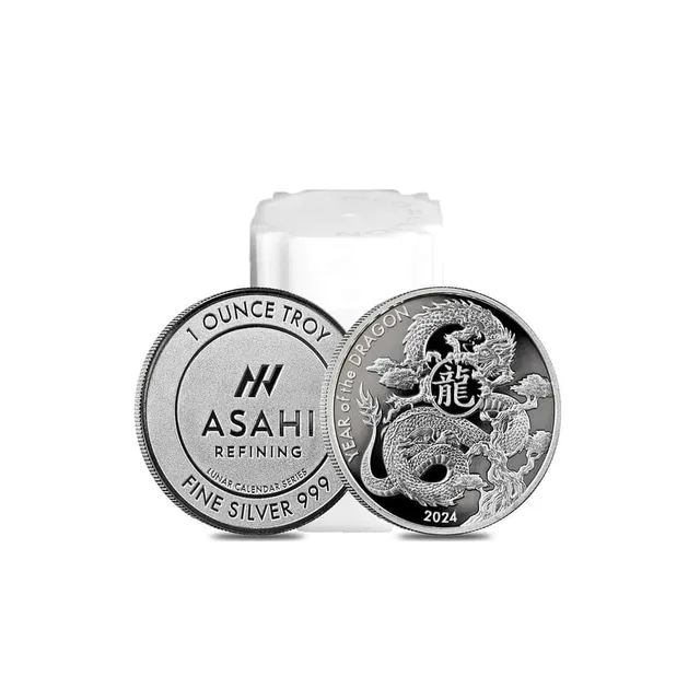 2024 1 oz Lunar Dragon Silver Round (20 Pcs)- Asahi Refining — photo 1