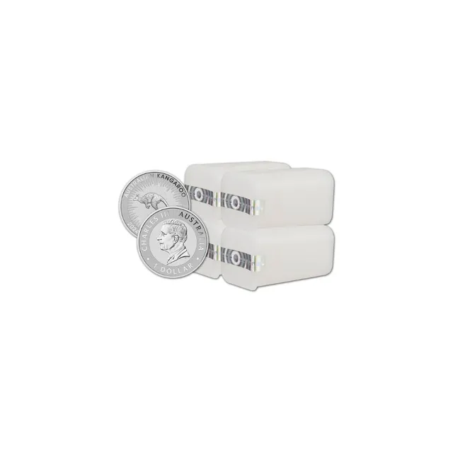 2024 1 Oz Silver Kangaroo Coin Tube (Pack of 4) (100 Pcs) – Perth Mint — photo 1