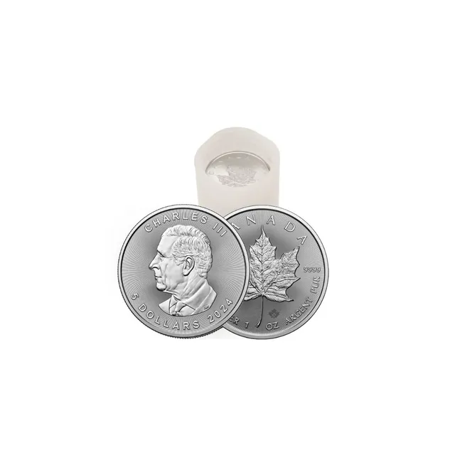 2024 1 Oz Silver Maple Leaf Coin Tube (25 Pcs)  – Royal Canadian Mint — photo 1
