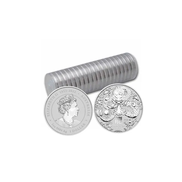 2024 1 oz Silver Year Of The Dragon Australian Lunar Series III Coin Roll (20 Pcs) – Perth Mint — photo 1