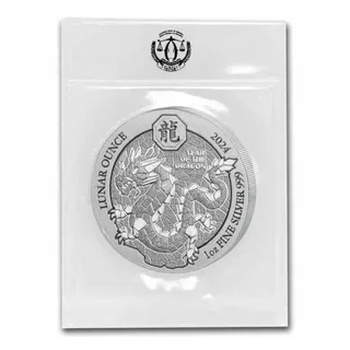 2024 1 Oz Year Of The Dragon Rwanda Lunar Silver Coin (Sealed)
