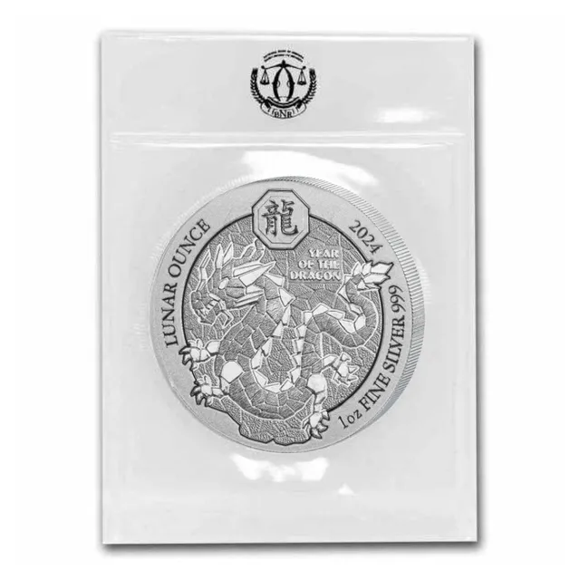 2024 1 Oz Year Of The Dragon Rwanda Lunar Silver Coin (Sealed) — photo 1