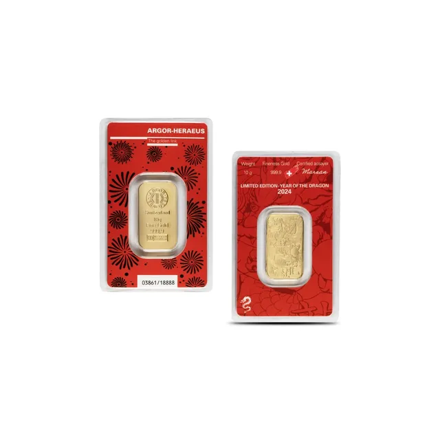 2024 10 Gram Lunar Series Year of the Dragon Gold Bar – Argor-Heraeus — photo 1
