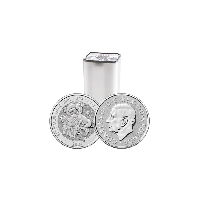2024 2 oz Silver Tudor Beasts Unicorn Coin Tube (10 Pcs) – The Royal Mint — photo 1