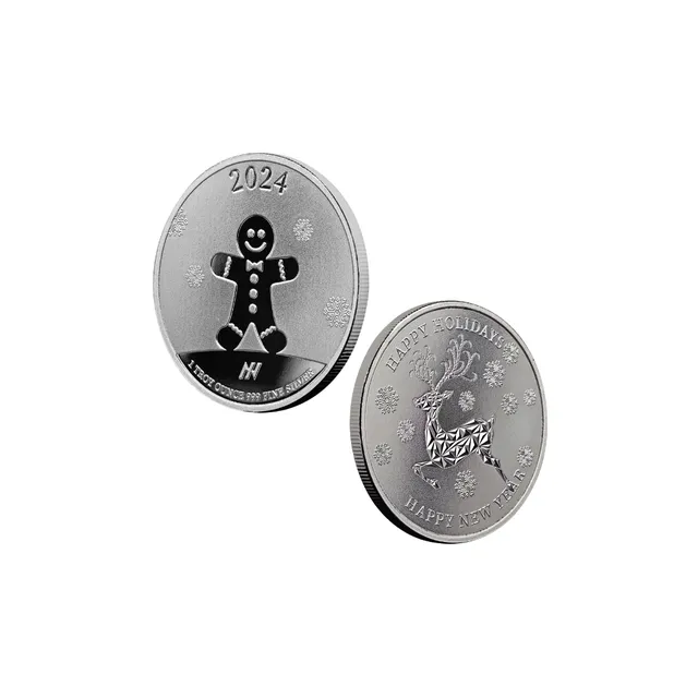 2024 Happy Holidays 1oz Silver Round – Asahi Refining — photo 1