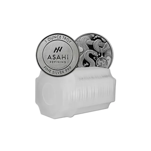 2025 1 oz Lunar Snake Silver Round Tube (20 Pcs) – Asahi Refining — photo 1