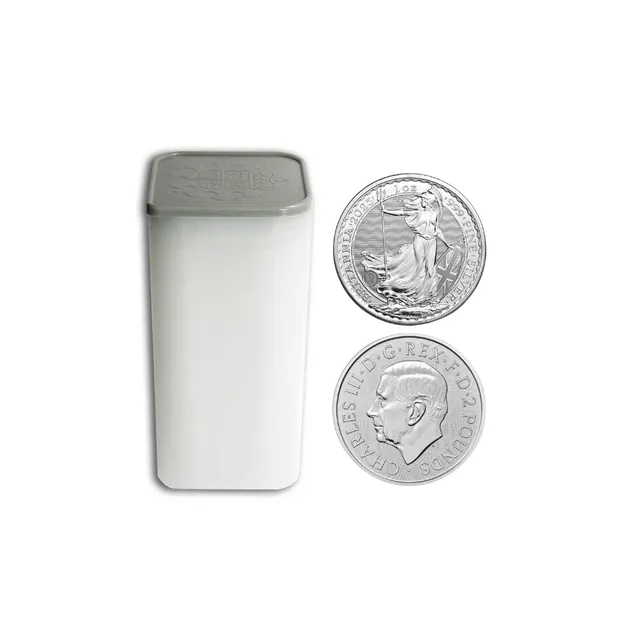 2025 1 Oz Silver Britannia Coin Tube (25 Pcs) – Royal Mint UK — photo 1