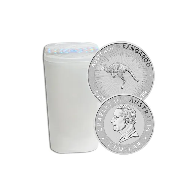 2025 1 Oz Silver Kangaroo Coin Tube (25 Pcs) – Perth Mint — photo 1