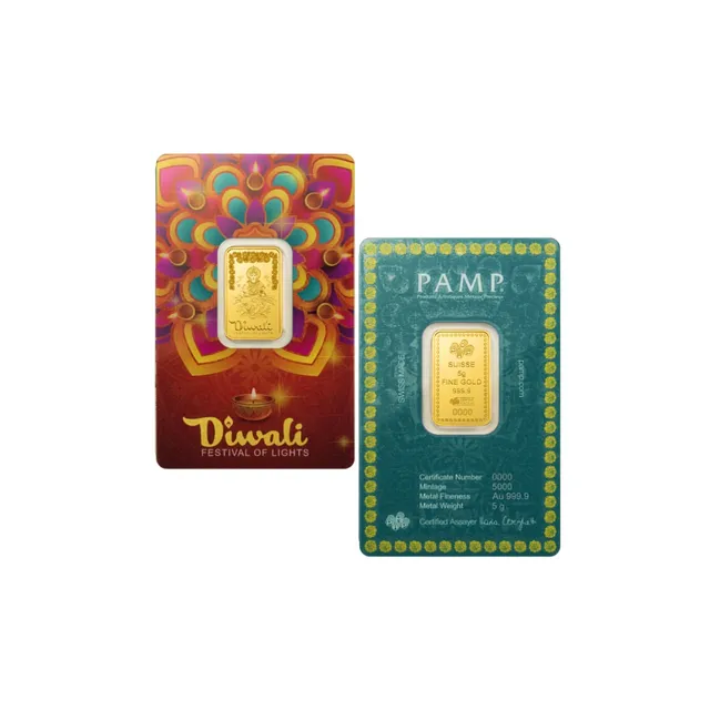 2025 5 gram Diwali Lakshmi Festival of Lights Gold Bar (Inc. Assay Card) (Delivery Only) – PAMP Suisse — photo 1
