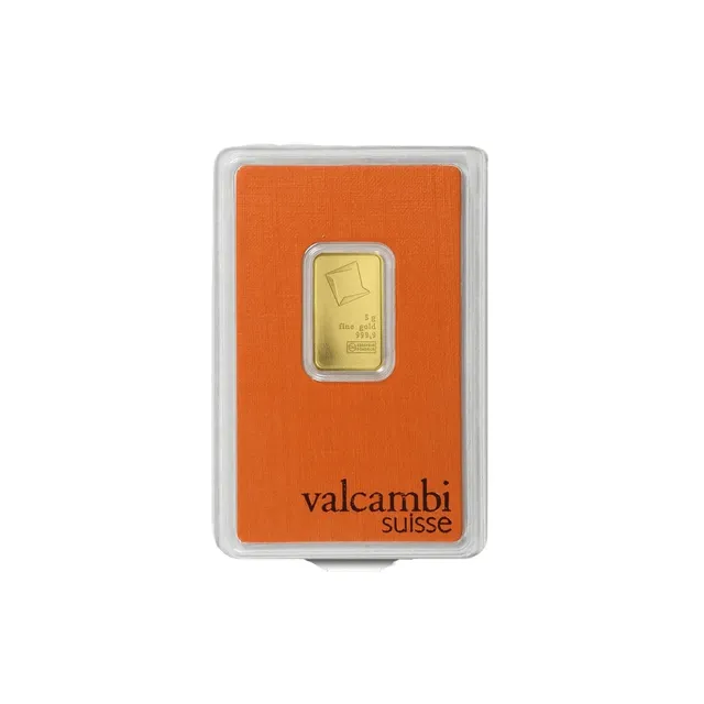 5 Gram Gold Bar (Inc. Assay Card) – Valcambi Suisse — photo 1