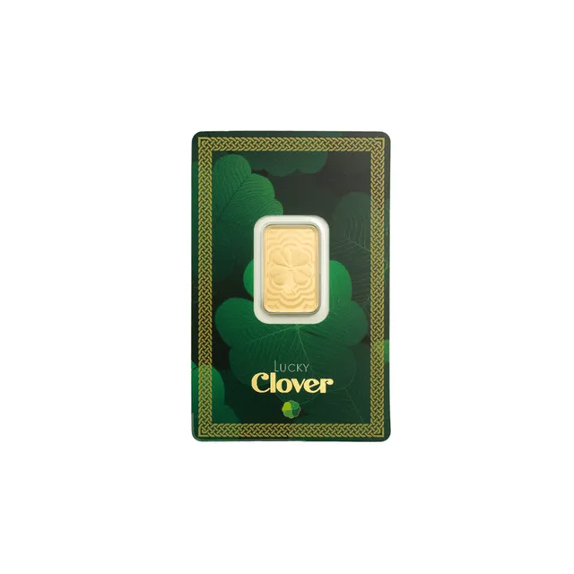 5 Gram Lucky Charm Four-Leaf Clover Gold Bar – Pamp Suisse — photo 1