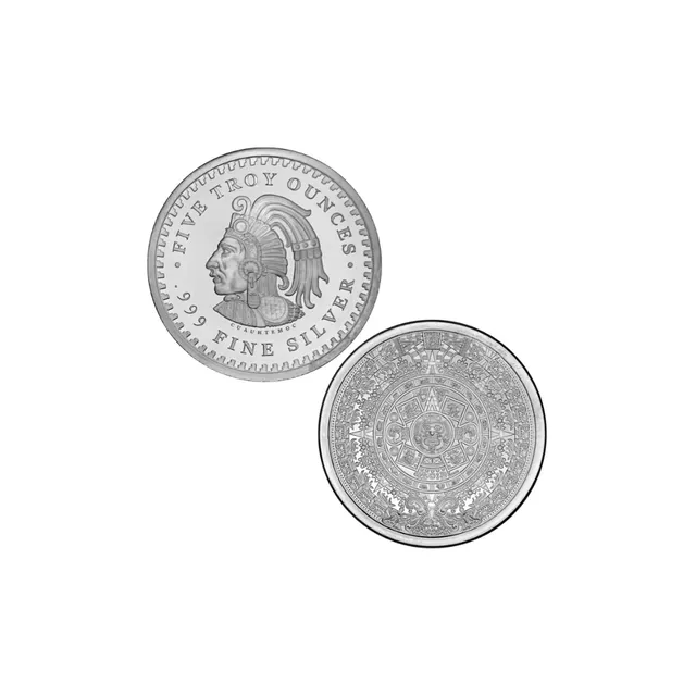5 oz Aztec Calendar Silver Round – Golden State Mint — photo 1