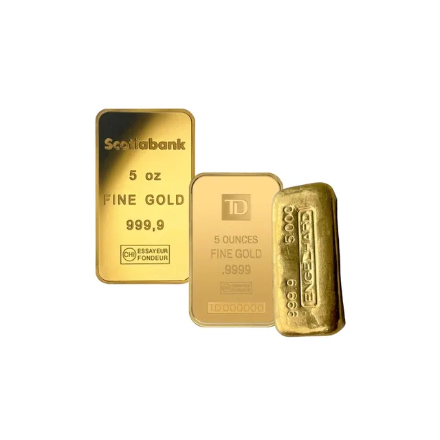 5 oz Gold Bar (Circulated) (Unsealed) – Various Brands — photo 1