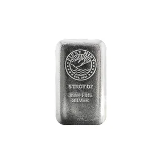 5 oz Silver Cast Bar – First Mint