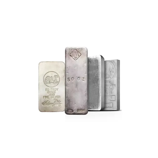50 oz Silver Bar Unsealed (Circulated) – Various Brands — photo 1