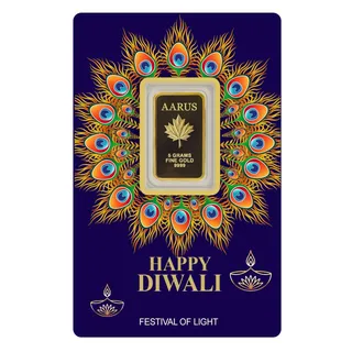 Aarus 5 Grams Gold Happy Diwali Bar