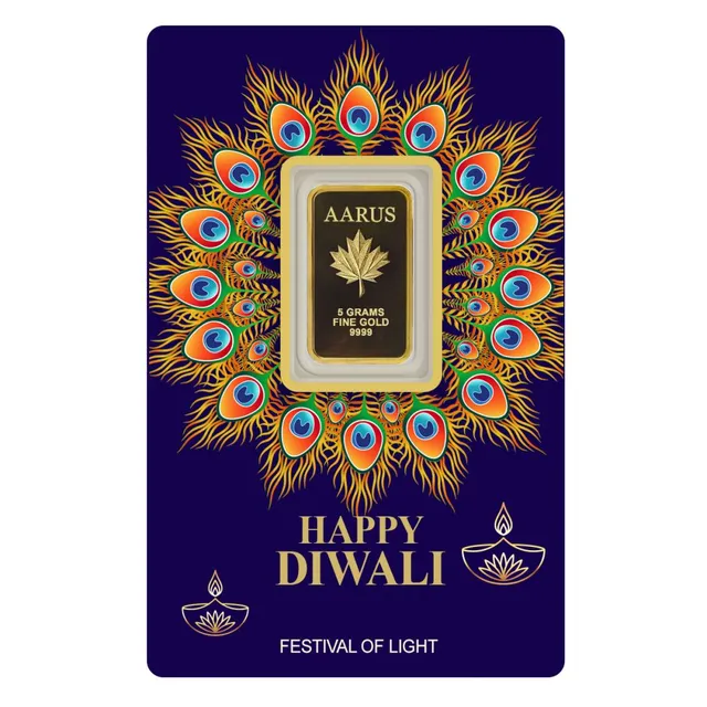 Aarus 5 Grams Gold Happy Diwali Bar — photo 1