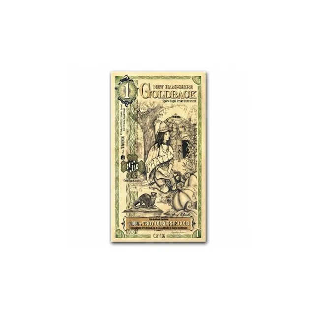 New Hampshire 1 Goldback 1/1000 oz Aurum Gold Foil Note (24k) — photo 1