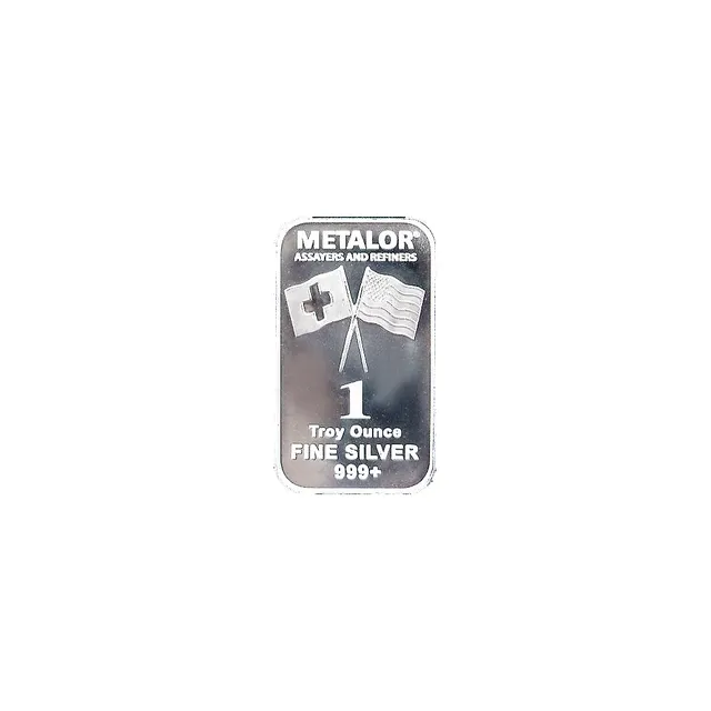 Silver 1 Oz Metalor Bar — photo 1