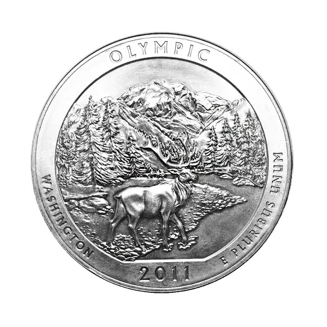 Silver 5 Oz Olympic National Park Coin — photo 1