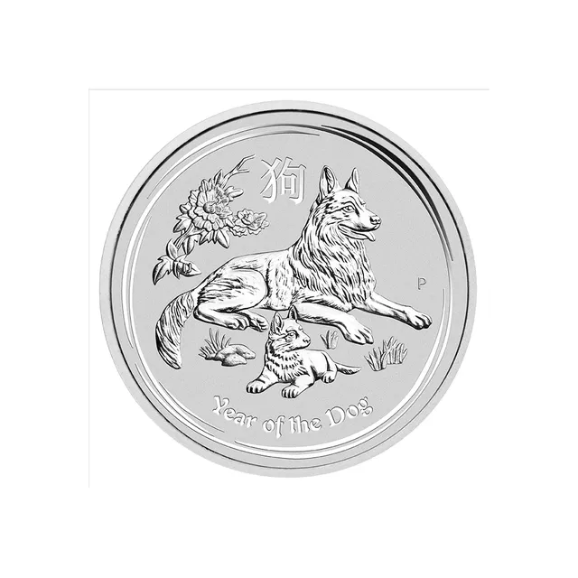 Silver Australian Lunar Dog 2 Oz 2018 Coin — photo 1